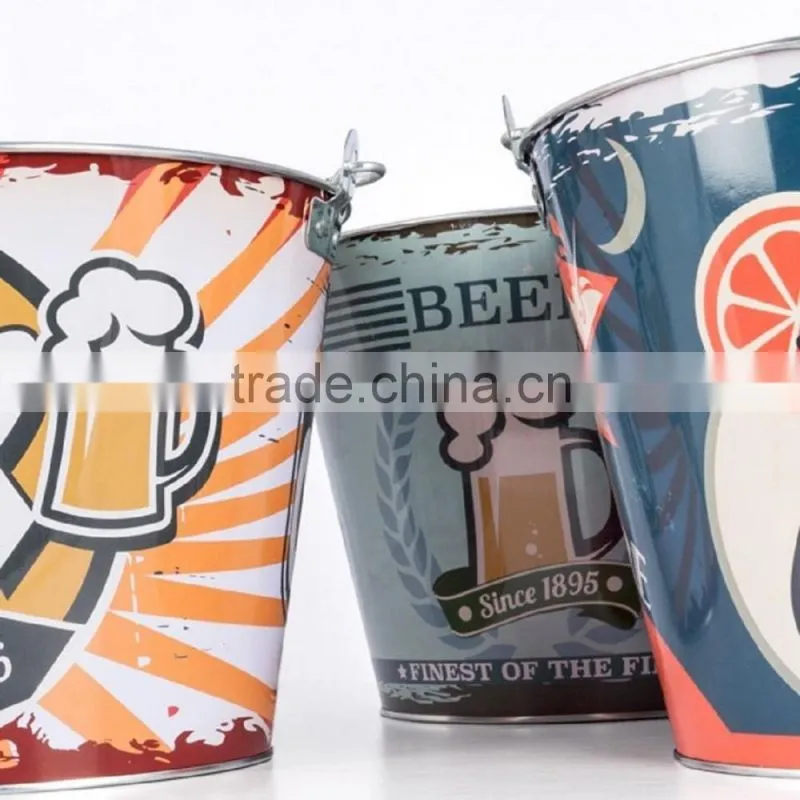 Metal Ice Beer Bucket with Bottle Opener for Garden Party BBQ Barbeque Birthday (Cold Beer)
