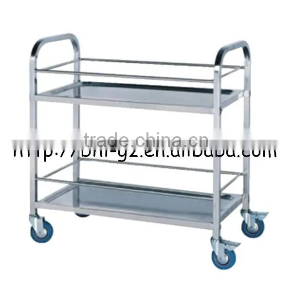 Hotel Supply Stainless Steel Movable kitchen storage trolley clearance black kitchen trolley with basket facial trolley car C260