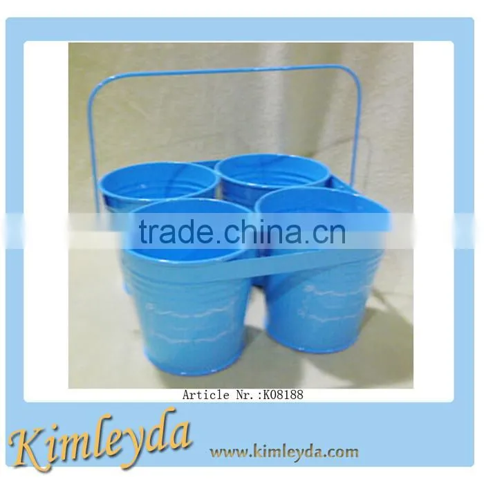 Metal indoor herb pot set garden pots