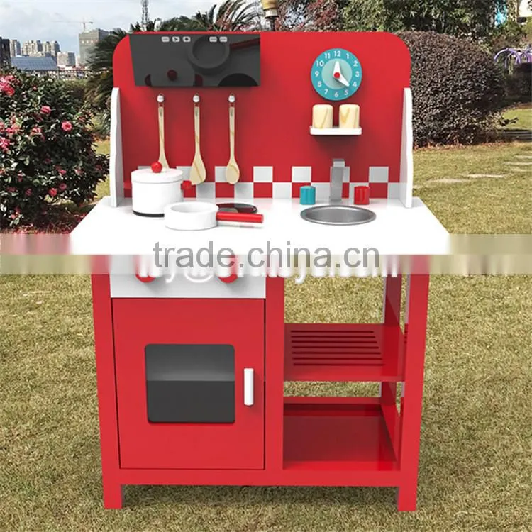 New design children play kitchen set wooden pretend play toys for kids W10C285