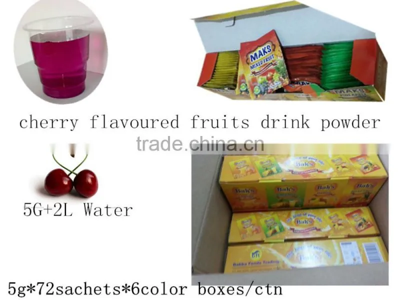 Halal Passed 5g in sachets Concentrade flavoured drink powder