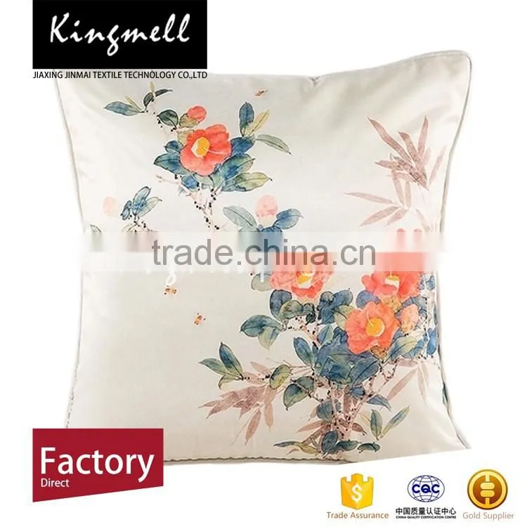Custom rosa multiflora digital printed poly cushion cover