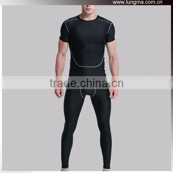 Men's Fitness Custom Rash Guard Short Sleeve Swimsuit