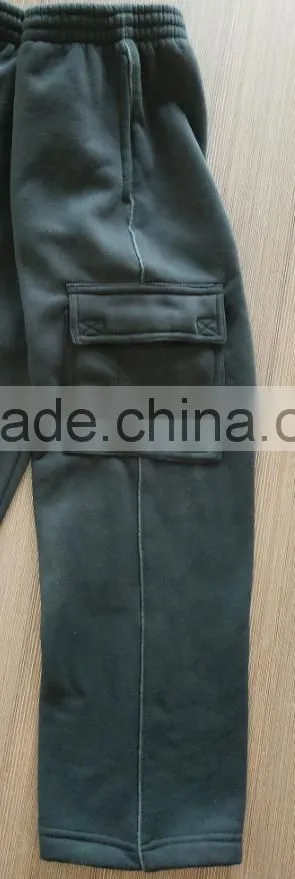 Men's,Boy's and Kid's fleece cargo pants with piping fleece pant