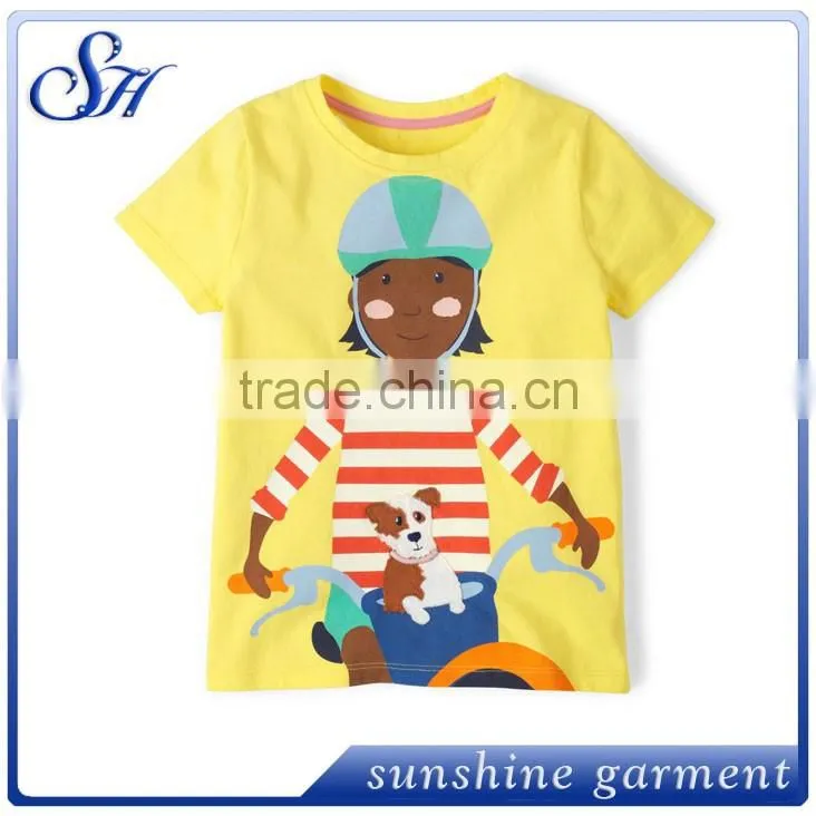 100% cotton wholesale yellow kids t-shirts