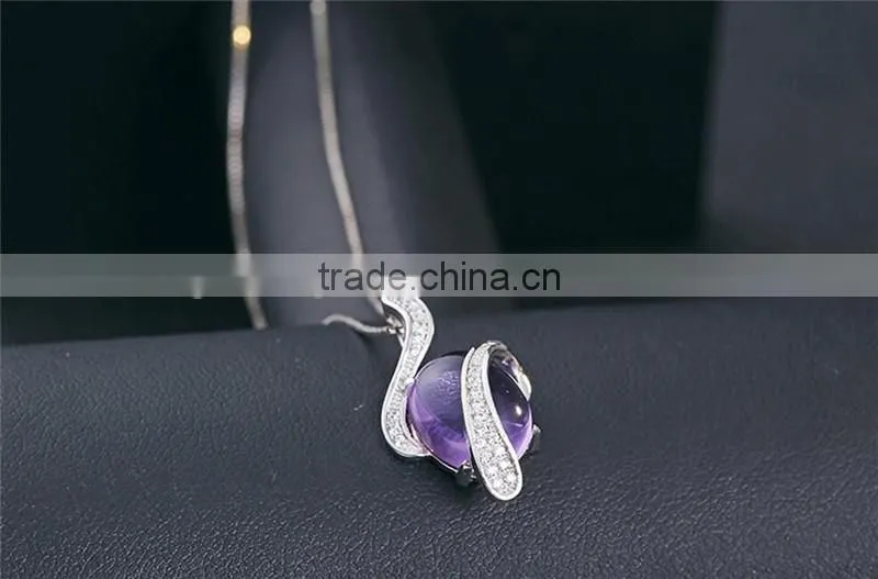 925 silver necklace jewelry for women crystal pendant