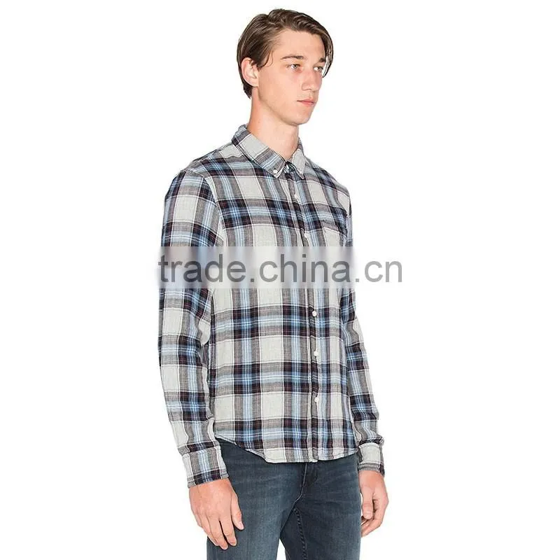OEM wholesale cheap flannel warm plaid style mens heavy cotton shirts