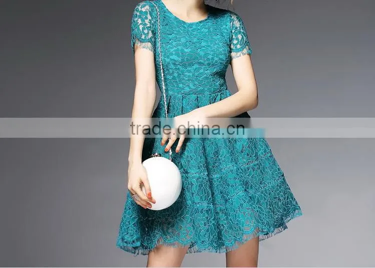 F20046A High quality women elegant dress wear high waist bodycon lace dress