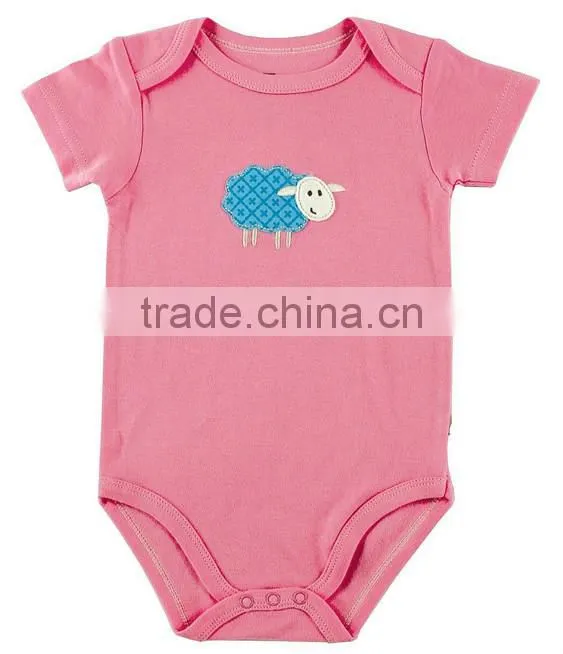 Unisex applique bee summer wear short sleeve wholesale pattern custom made infant cotton baby romper