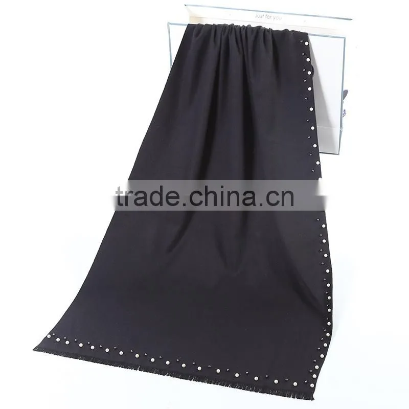 Womens Winter Cashmere Shawl Scarf Basic Long Warm Fashion Scarves & Wraps Lady Casual Pearl Wraps Scarves Woman