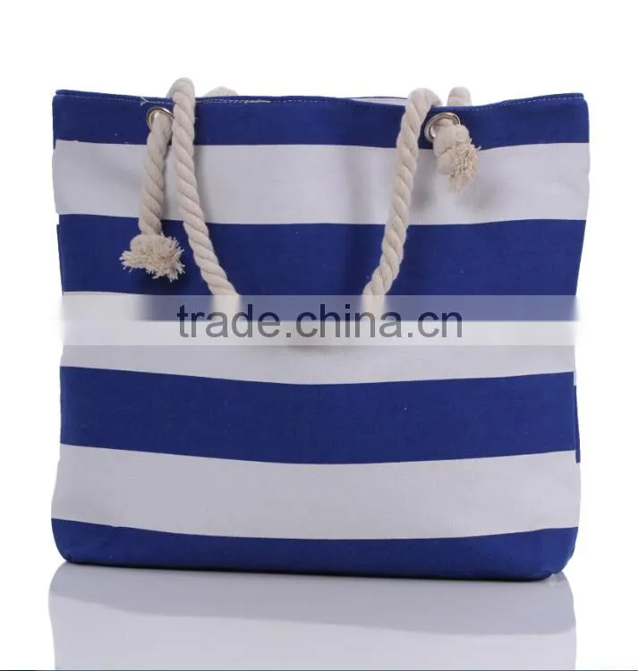 New arrival personalized Monogrammed Striped fashionable Canvas Beach Tote Bag