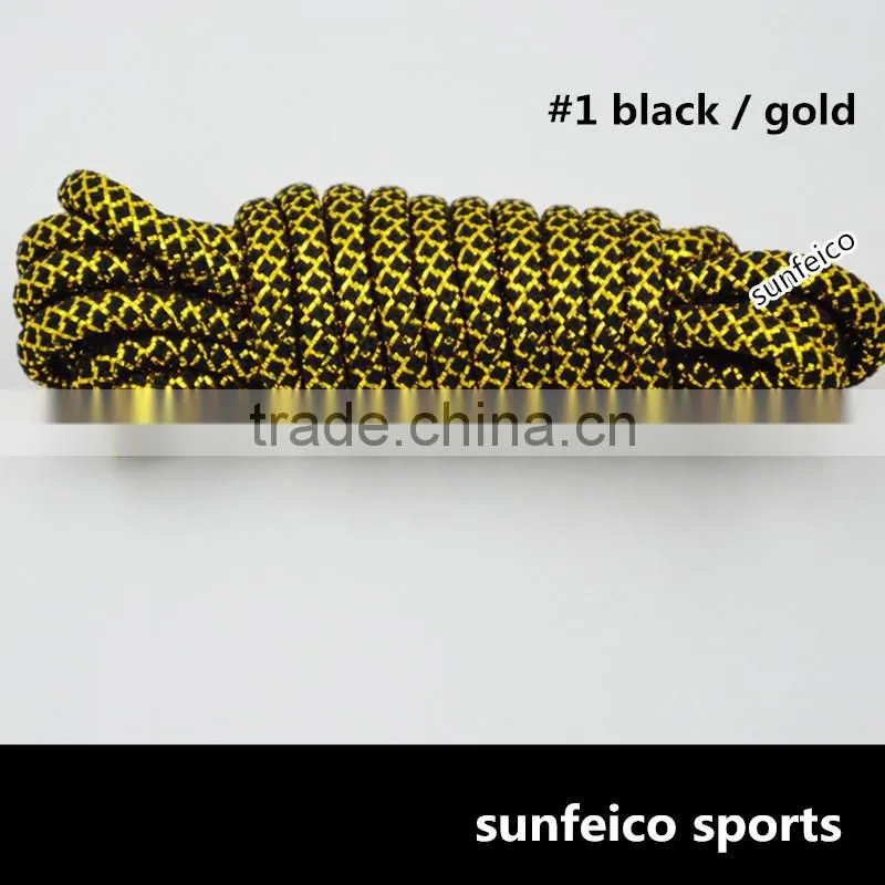 2016 Bulk Sale Custom Round Rope Glitter Shoelace~Glitter Yeezy Logo Tip Lace~Custom Colorful Sports Metallic Glitter Rope Laces