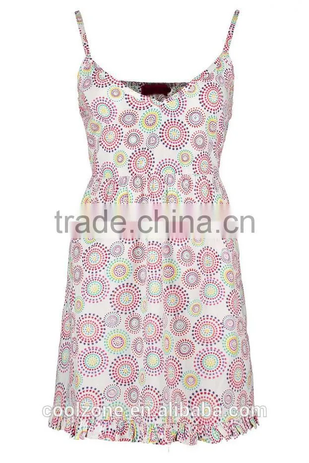 Latest geo print women ladies night dress,sexy night sleeping dress