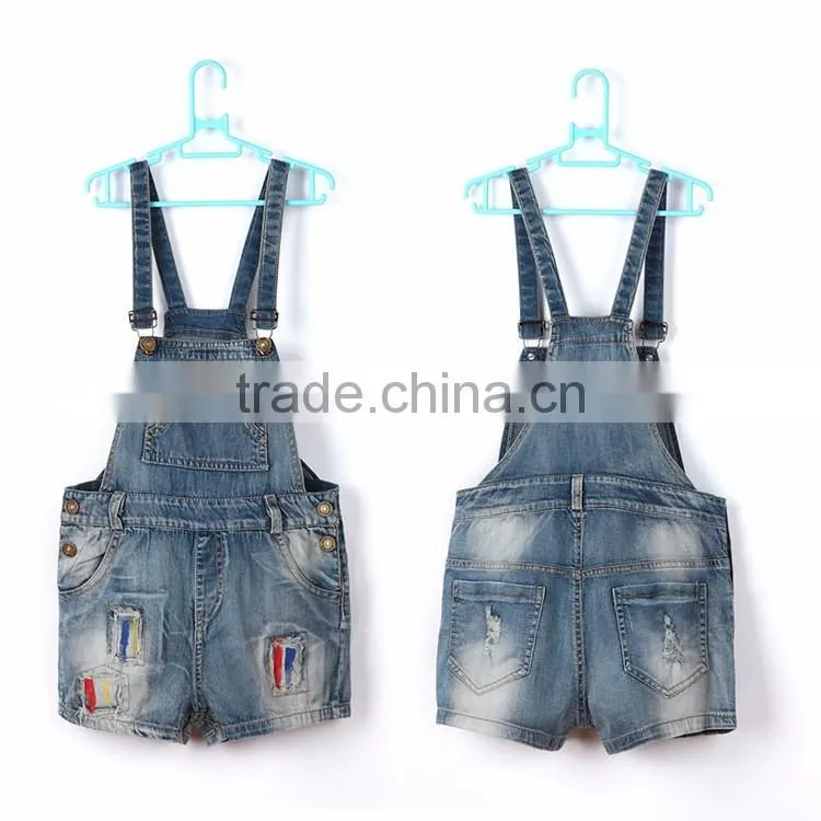 Wholesale overall new design colorful printing kids bib pants new style fashion girls jeans