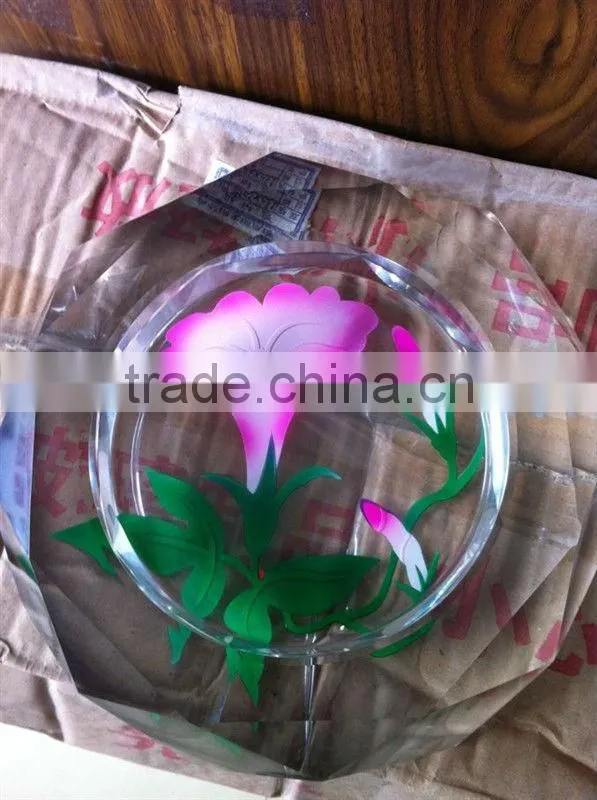 crystal hand cut glass ashtray