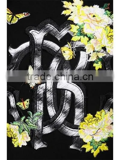 New Latest Design Floral Embroidery T-Shirts for women,Top quality Cotton Embroidery short sleeve t-shirts