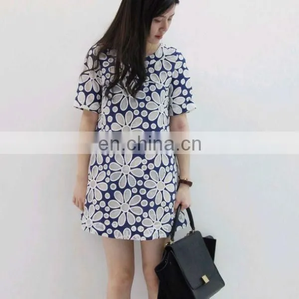 Wholesale short sleeve ladies daily beautiful dress