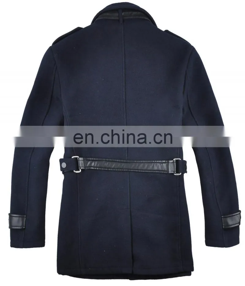 2015 lastest fashion top grade woolen trench mens military jacket