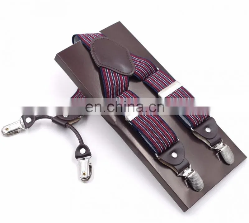Yiwu wholesale high quality colorful suspenders,custom printing suspenders,adjustable metal clips suspenders