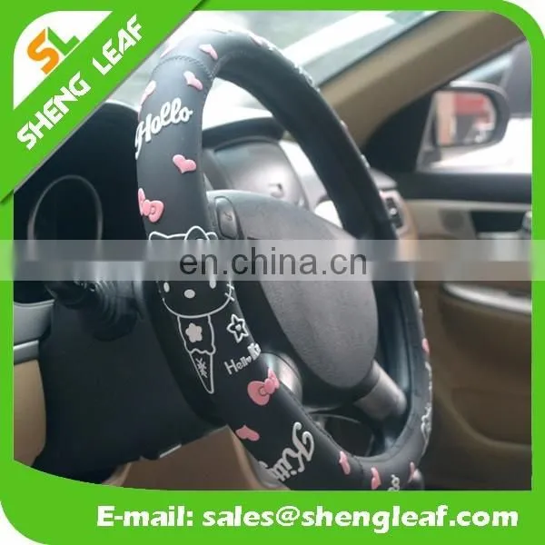 Eco friendly customize design soft silicone car steering wheel cover for girls