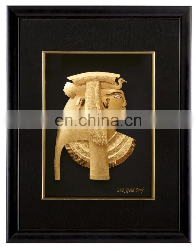 Best Promotional Gifts 24k Gold Picture Ship 3d Gold Foil Picture Pure Gold 999
