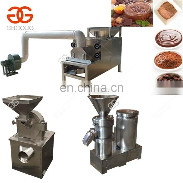 Auto Peanut Paste Roasting Grinding Cocoa Bean Butter Making Machine