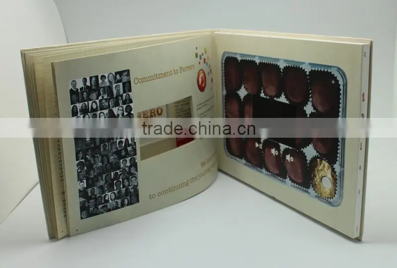customized multi-page printing video book/video brochure card