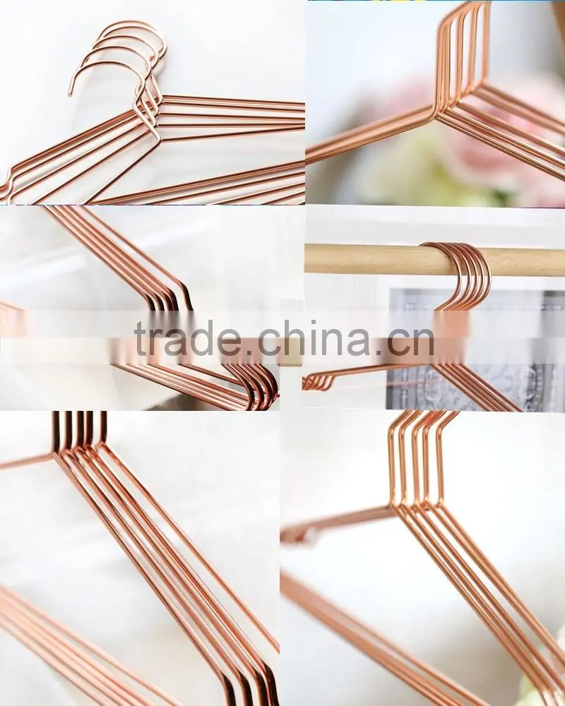 YY0214 hot selling thick copper metal clothes hanger metal wire shirt hanger