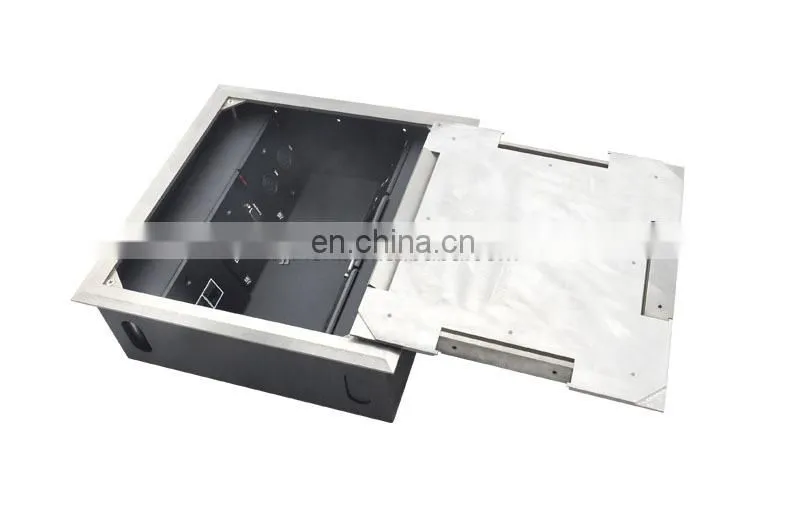 Stainless steel vga audio rj45 data Universal Media Power Floor Box