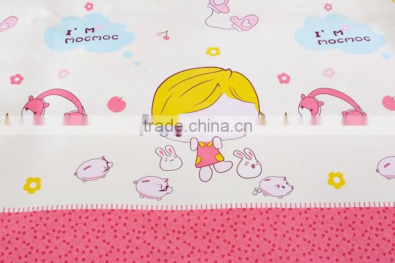 Alibaba China cartoon designs bed sheet set home use cotton 4 pcs China flat bed sheet set