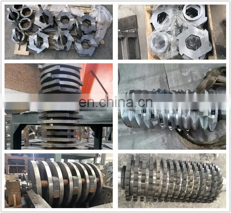 metal chips car tire double shaft dual spindle shredder factory