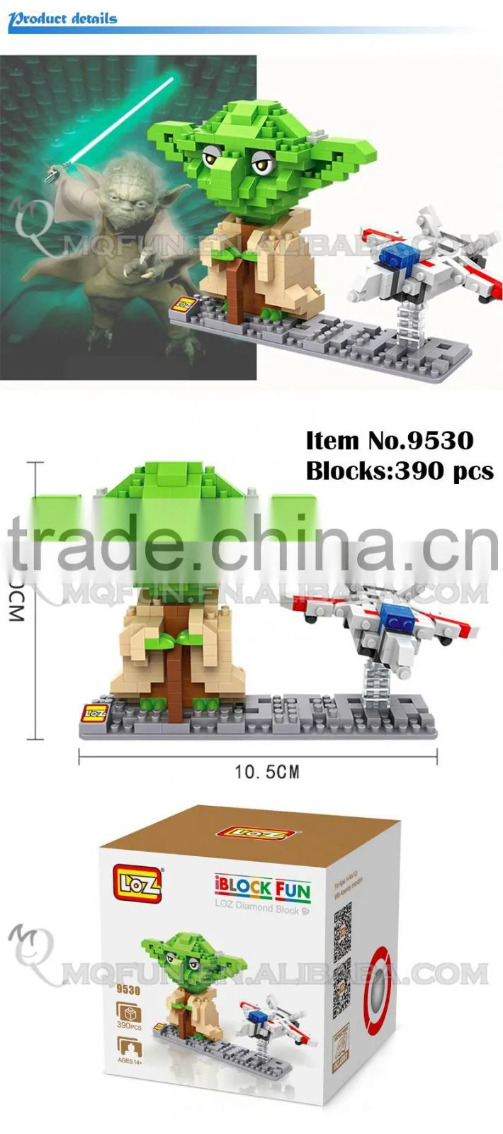 Mini Qute LOZ kawaii Star War R2D2 robot Yoda X-Wing Starfighter Darth Vader plastic building blocks brick model educational toy