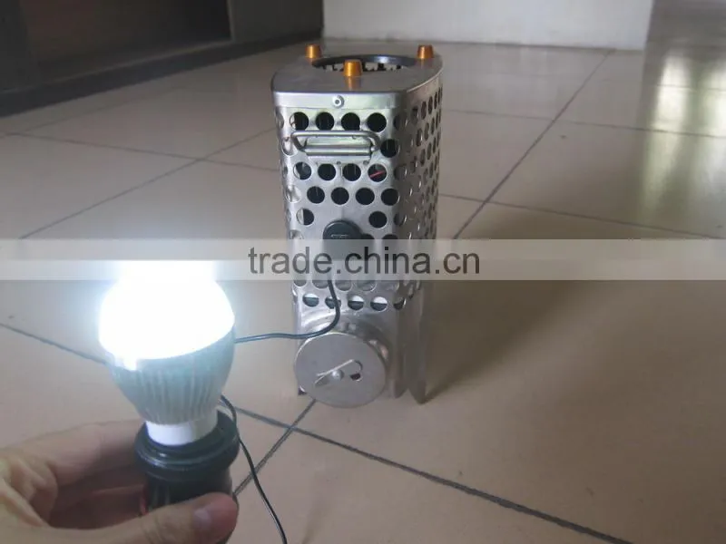 Lighting and charging cell phone thermoelectric stove generator mini size