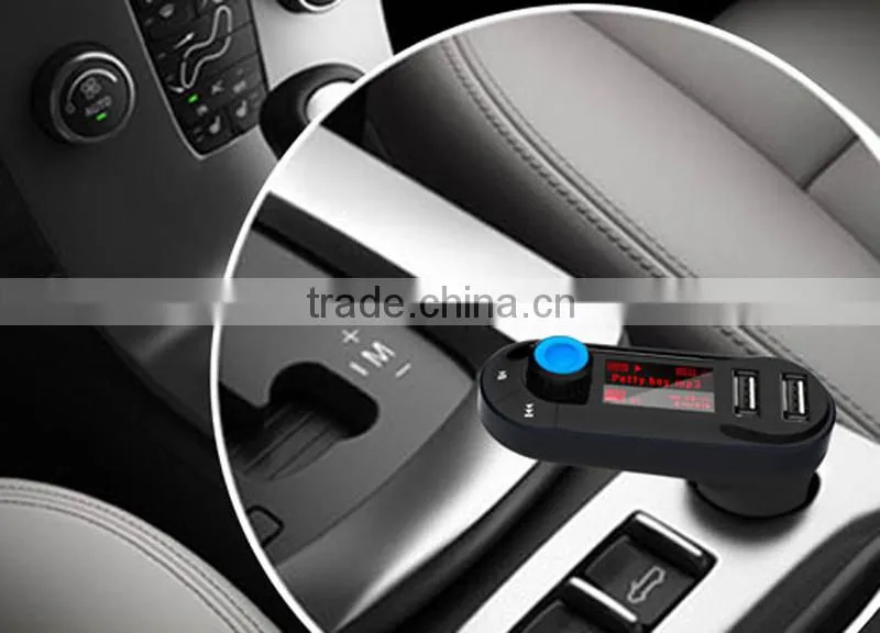 Fashionable FM transmitter with 2.1A car charger, radio am fm, supports MP3/WMA format