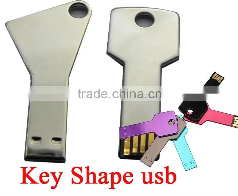 Custom metal USB key shape metal USB flash drive 2gb/4gb