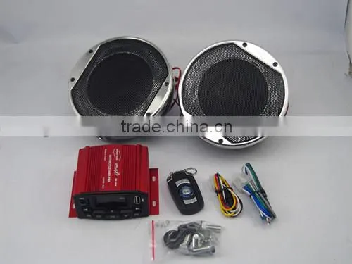 Waterproof TIF card USB remote engine starter motorcycle alarm with 5inch speaker