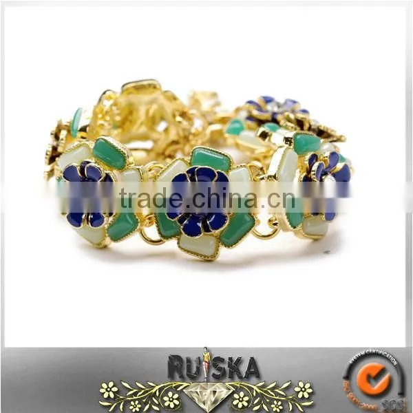 Acrylic Flower Shaped Gold Bracelet Designs Women