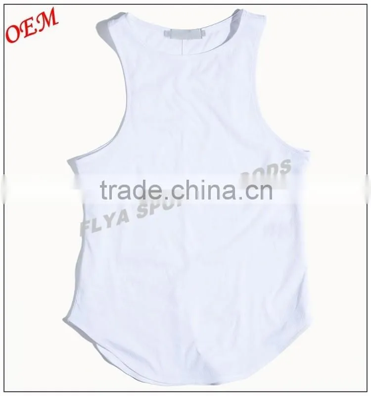 95% Polyester/5% Spandex custom Spandex high neck blank wide racerback jersey tank top