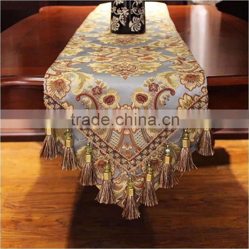 customized size european palace style elegant flower fabric table runners