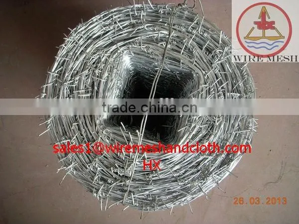 hot dipped 14 gauge galvanized barbed wire fence
