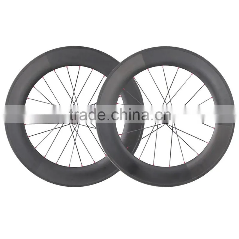 Carbon track bike wheelset 88mm tubular novatec track wheels for track bicycle frame