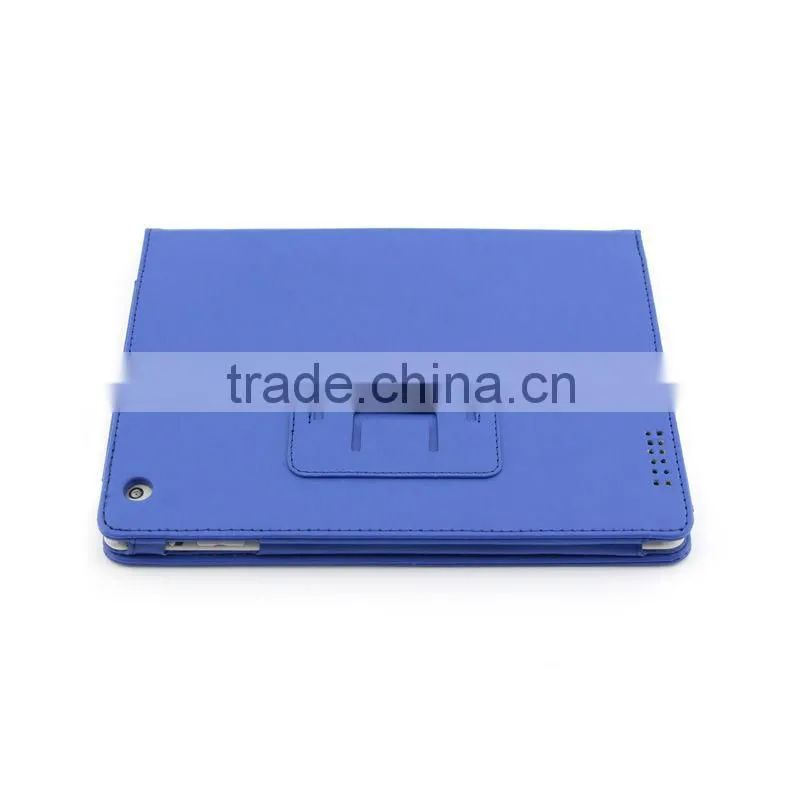 Blue New Leather Case With Stand for iPad 2&the new iPad