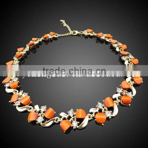 Fashion18k gold plated fashion necklace jewelry set , women gold necklace jewelry top quality