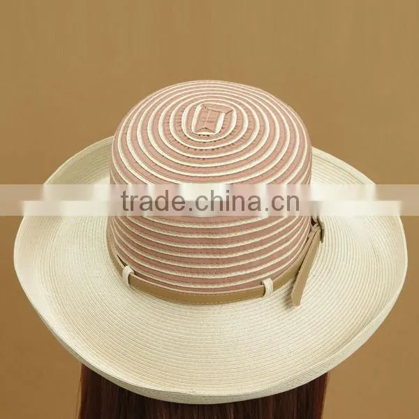 2014 The newest stripe paper braid hat/wholesale mexico straw hats