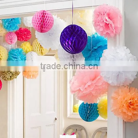 tissue paper pom pom flowers