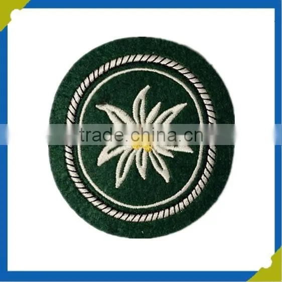 high quality sew on embroidery letter patches for hat