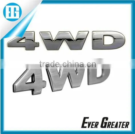 custom best quality plastic chrome car emblem lettering sticker metal badge for car metal chrome emblem
