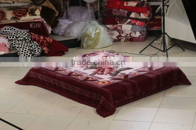 100% polyester super soft printed interwaving mink blanket