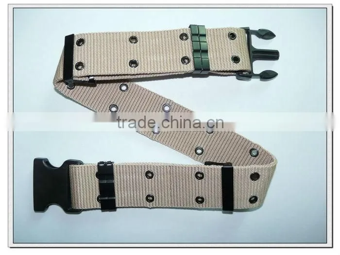 57mm khaki mens military belt with plastic buckle,army military canvas belt
