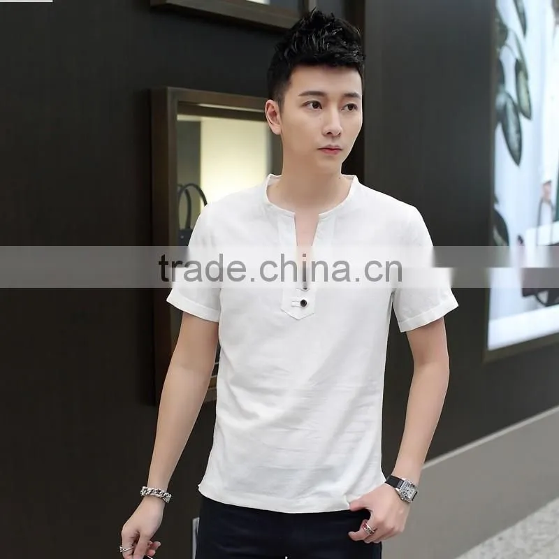 Plain T-shirt blank T-shirt high quality 100%cotton cheap fashion round neck T-shirt